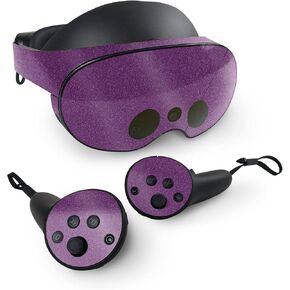 MightySkins Glossy Glitter Skin Compatible with Meta Quest Pro - Solid Purple | Protective, Durable High-Gloss Glitter Finish | Easy to Apply, Remove, and Change Styles | Made in The USA