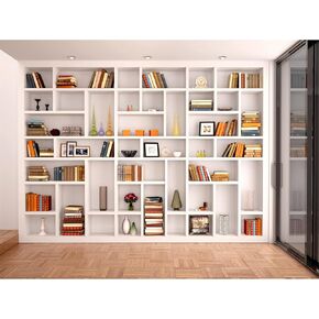 Bookcase Photography Backdrop School Library Study Bookshelf Scene Children Photography Backgrounds Customized Photographic Backdrops for Photo Studio Office Conference Decor 7x5ft