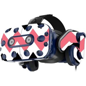 MightySkins Skin Compatible with HTC Vive Pro VR Headset - Black Pink Chevron | Protective, Durable, and Unique Vinyl Decal wrap Cover | Easy to Apply, Remove, and Change Styles | Made in The USA