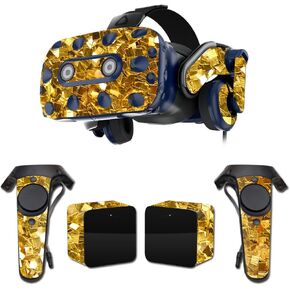 MightySkins Skin Compatible with HTC Vive Pro VR Headset - Gold Chips | Protective, Durable, and Unique Vinyl Decal wrap Cover | Easy to Apply, Remove, and Change Styles | Made in The USA