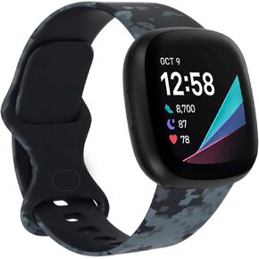 honecumi Compatible with Fitbit Versa 4/ Versa 3 Watch Band for Women Silicone, Replacement for Fitbit Sense/Fitbit Sense 2 Smart Watch Bands Strap Accessories for Men Women Colorful- Large Small