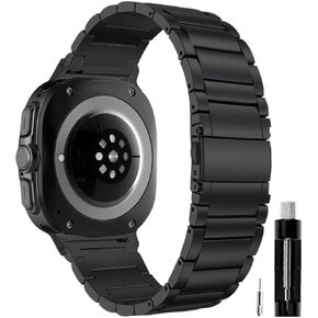 Premium Titanium Band Compatible for Samsung Galaxy Watch Ultra Band 47MM, Upgraded Classic Business Men Titanium Replacement Watch Bands Strap for Galaxy Watch 7 Ultra 47mm 2024