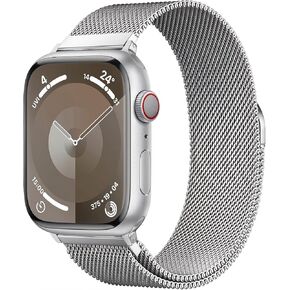 Women Men Magnetic Stainless Steel Metal Strap Compatible with Apple Watch Band 42mm 44mm 45mm 49mm Series 9/Ultra2/SE/SE2/Ultra/8/7/6/5/4(Pink) in Saudi Arabia