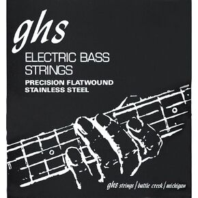 GHS Strings, 5-String Bass Precision Flats, Stainless Steel Flatwound, 37.25" Winding, Medium (.045.126) (M3050-5)