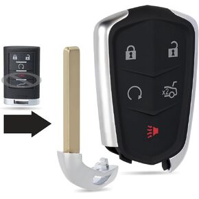 Yewong Upgraded Proximity Smart Key fob for Cadillac SRX ATS ELR XTS 2010 2011 2012 2013 2014 2015 FCCID NBG009768T 22865375 315MHz 5 Buttons