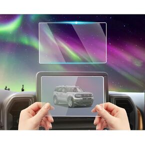 Tempered Glass Screen Protector Foil Compatible with 2024 2023 2022 2021 Ford Bronco Sport Base/Big Bend/Outer Banks/Badlands Sync3 8 Inch Touchscreen Accessories Protective Film Transparent