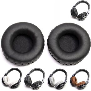 Thick Soft Protein Leather Ear Pads Foam Cushion Cover Replacement Pads Compatible with Pioneer HDJ CUE1 Cue One,HDJ500 DJ Headphone Headset (Black Ear Pads L,R)