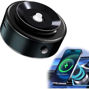 Suction Magnetic Phone Wireless Car Mount Charger,Magnet Suction Cup Vacuum Car Phone Holder,Strong Vacuum Suction,for Car, Gym, Mirror, Shower Phone Holder Compatible (Black)