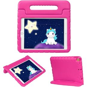 HDE iPad 9th Generation Case for Kids Shockproof iPad Cover 10.2 inch with Handle Stand fits 2021 9th Gen, 2020 8th Gen, 2019 7th Gen Apple iPad 10.2 - Purple Pink