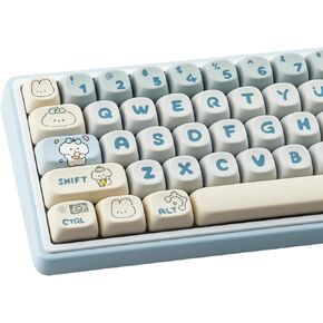 PBT Keycaps 139 Keys Duck Cute Keycap Set MOA Profile Custom Keycaps Dye-Sublimation for Cherry Gateron MX Swithes 60% Mechanical Keyboards