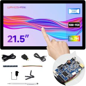 waveshare 21.5inch Capacitive Touch Display, Compatible with Raspberry Pi 5/4B/3B/Zero/Zero w, Support Jetson Nano/Windows 11/10 / 8.1/8 / 7, 1080×1920 Full HD