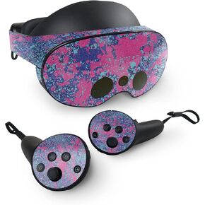 MightySkins Glossy Glitter Skin Compatible with Meta Quest Pro - Vibrant Splatter | Protective, Durable High-Gloss Glitter Finish | Easy to Apply, Remove, and Change Styles | Made in The USA