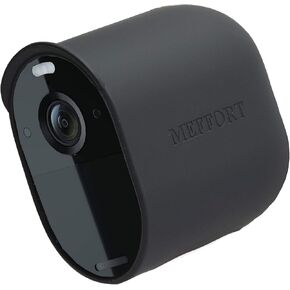 Meffort Inc Silicone Skin Case Cover with Sun Glare UV & Weather Protection Camouflage Disguise Covers Compatible with Arlo Essential Camera (1st Generation) ONLY - Black (1 Pack)