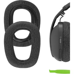 Geekria Comfort Mesh Fabric Replacement Ear Pads for Logitech Zone Vibe 100 Headphones Ear Cushions, Headset Earpads, Ear Cups Cover Repair Parts (Black)