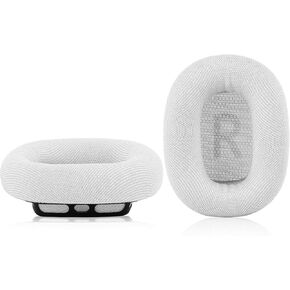 Replacement Memory Foam & Mesh Fabric Ear Cushion Pads Cover for Apple AirPods Max Headphone ONLY (Silver)