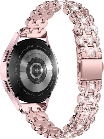20mm Dressy Bands Compatible with Samsung Galaxy Watch 7/6/5/4 40mm/44mm Watch3 41mm/Active 2/Active Watch Bands Women's Bling Metal Wristband Strap in Saudi Arabia