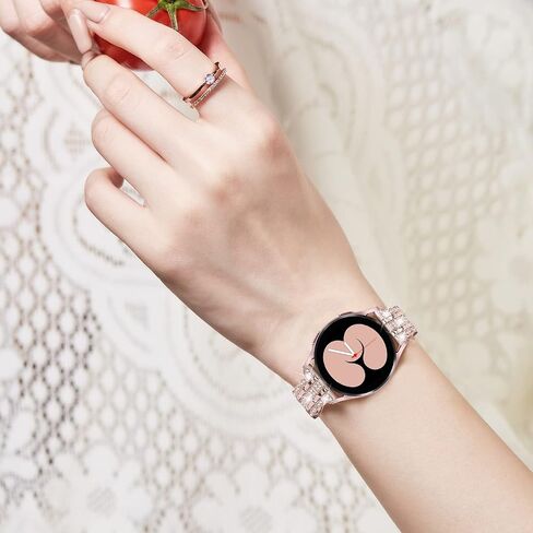 20mm Dressy Bands Compatible with Samsung Galaxy Watch 7/6/5/4 40mm/44mm Watch3 41mm/Active 2/Active Watch Bands Women's Bling Metal Wristband Strap in Saudi Arabia