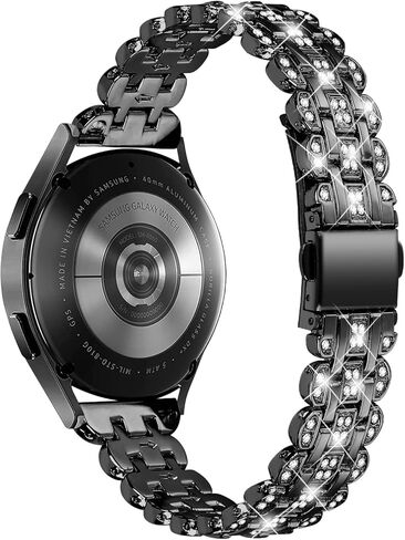 أساور أنيقة 20 مم متوافقة مع ساعة Samsung Galaxy Watch 7/6/5/4 40 مم/44 مم Watch3 41 مم/Active 2/Active Watch Bands حزام معصم معدني لامع للسيدات in Kuwait