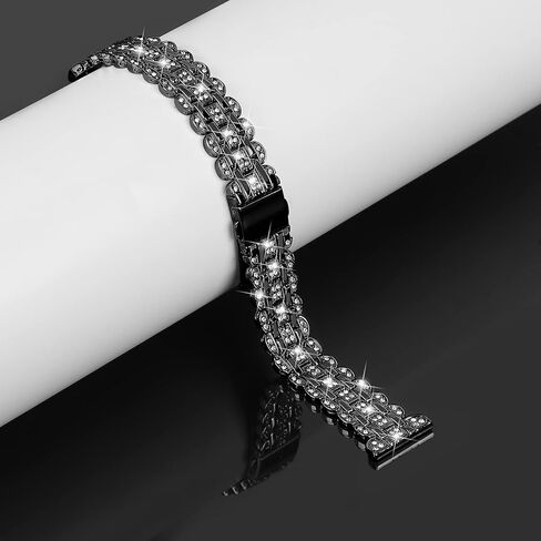 أساور أنيقة 20 مم متوافقة مع ساعة Samsung Galaxy Watch 7/6/5/4 40 مم/44 مم Watch3 41 مم/Active 2/Active Watch Bands حزام معصم معدني لامع للسيدات in Kuwait