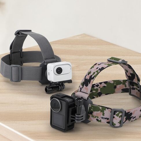 حزام رأس BTG يدور 360 درجة متوافق مع DJI Action 4 3/Insta360 Go 3 2 One X3 One R/DJI Pocket 3 2 ملحقات عصابة الرأس (مموهة) in Saudi Arabia
