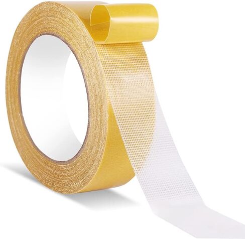 Double-Sided Fabric Tape Heavy Duty，Durable Duct Cloth Tape,Easy to Remove Without Residue,Super Sticky for Carpets Rugs and Clothing etc. (5CM/1.96in x 66ft/20M) in Saudi Arabia