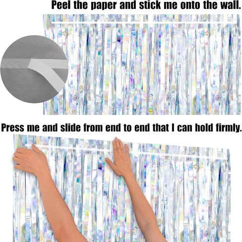 2 Packs Halloween Metallic Tinsel Curtains, Orange Purple Black Foil Fringe Curtains Door Wall Windows Hanging for Home Outdoor Halloween Birthday Party Photo Booth Props Decorations (3.3ft X 6.6ft) in Saudi Arabia
