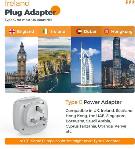 Australia New Zealand Power Plug Adapter, TESSAN Type I Travel Adaptor with 2 Electrical Outlets 2 USB Ports (1 USB C), Power Adapter for US to China Australian Argentina Fiji Cook Islands AU in Saudi Arabia