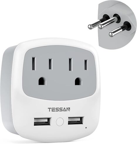 Australia New Zealand Power Plug Adapter, TESSAN Type I Travel Adaptor with 2 Electrical Outlets 2 USB Ports (1 USB C), Power Adapter for US to China Australian Argentina Fiji Cook Islands AU in Saudi Arabia