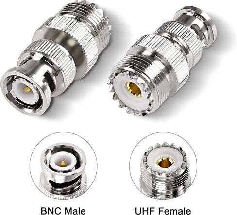 MEIRIYFA BNC إلى UHF RF محول محوري، BNC ذكر إلى SO239 UHF أنثى RF موصل محوري راديو مجموعة محول للهوائيات اللاسلكية LAN الأجهزة كابل محوري راديو واي فاي (4 قطع) in Saudi Arabia