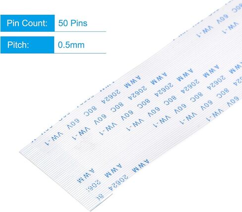 كابل مرن مسطح من MECCANIXITY FFC Ribbon، 40 دبوسًا 0.5 مم بطول 300 مم (نوع B) لكاميرا طابعة LCD ثلاثية الأبعاد وكاميرا DVD وتلفزيون الكمبيوتر المحمول حزمة صوت من 5 قطع in Saudi Arabia