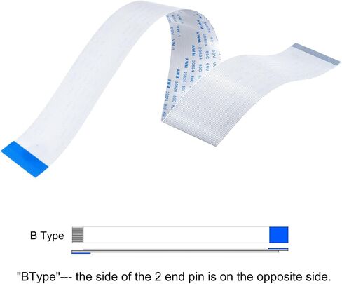 كابل مرن مسطح من MECCANIXITY FFC Ribbon، 40 دبوسًا 0.5 مم بطول 300 مم (نوع B) لكاميرا طابعة LCD ثلاثية الأبعاد وكاميرا DVD وتلفزيون الكمبيوتر المحمول حزمة صوت من 5 قطع in Saudi Arabia