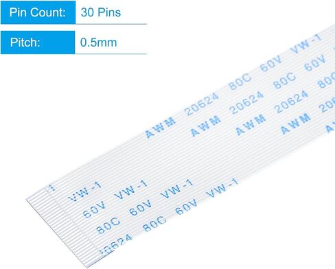 كابل مرن مسطح من MECCANIXITY FFC Ribbon، 40 دبوسًا 0.5 مم بطول 300 مم (نوع B) لكاميرا طابعة LCD ثلاثية الأبعاد وكاميرا DVD وتلفزيون الكمبيوتر المحمول حزمة صوت من 5 قطع in Saudi Arabia