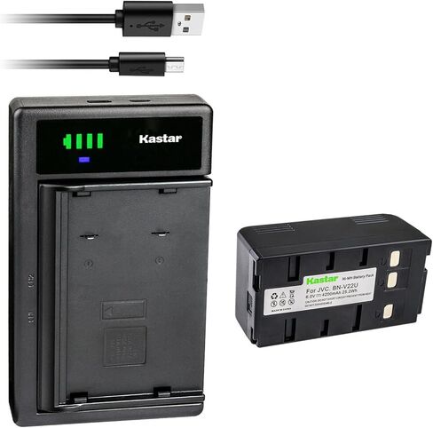 بطارية Kastar 4 عبوات وشاحن USB ذكي بديل لـ JVC GR-AX17U GR-AX100 GR-AX110 GR-AX150 GR-AX2 GR-AX2U GR-AX200 GR-AX200U GR-AX201U GR-AX202U GR-AX210 GR-AX210U GR- AX220U GR-AX230U in Saudi Arabia