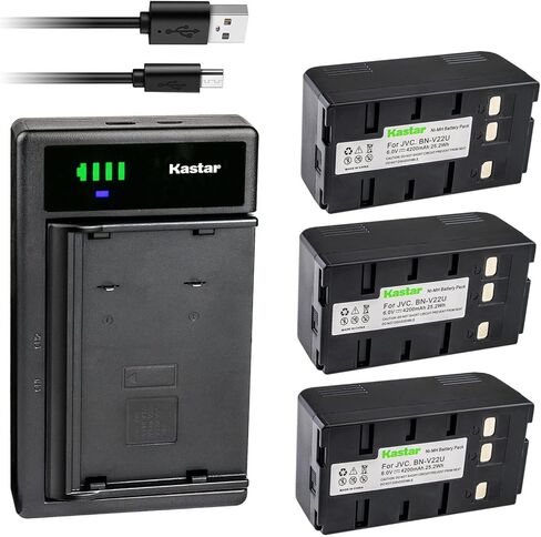 بطارية Kastar 4 عبوات وشاحن USB ذكي بديل لـ JVC GR-AX17U GR-AX100 GR-AX110 GR-AX150 GR-AX2 GR-AX2U GR-AX200 GR-AX200U GR-AX201U GR-AX202U GR-AX210 GR-AX210U GR- AX220U GR-AX230U in Saudi Arabia