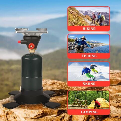 DOMINOX Portable Propane Camping Stove with Button Starter, 10,000 BTU Burner Propane Stove, Backpacking Stove with Precise Temperature Control for Camping & Hiking (Propane Tank Not Included) in Saudi Arabia