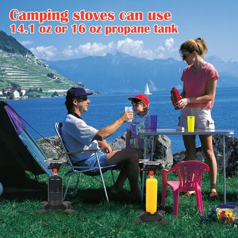 DOMINOX Portable Propane Camping Stove with Button Starter, 10,000 BTU Burner Propane Stove, Backpacking Stove with Precise Temperature Control for Camping & Hiking (Propane Tank Not Included) in Saudi Arabia