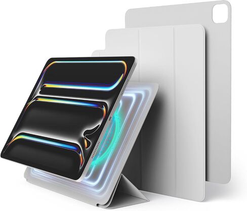 elago Magnetic Folio Case for iPad Pro 13 inch Cover (M4) - Back Plate can be Attached to Metal Materials, Wake/Sleep functionality, Compatible with Apple Pencil 2 [Dark Grey] in Saudi Arabia