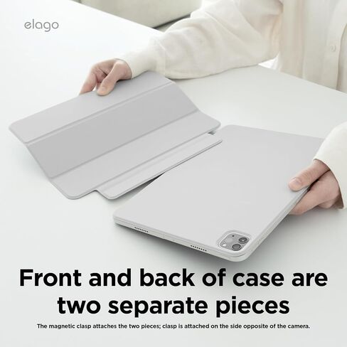 elago Magnetic Folio Case for iPad Pro 13 inch Cover (M4) - Back Plate can be Attached to Metal Materials, Wake/Sleep functionality, Compatible with Apple Pencil 2 [Dark Grey] in Saudi Arabia