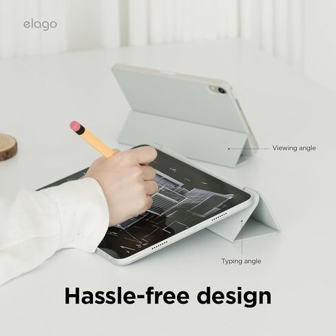 elago Magnetic Folio Case for iPad Pro 13 inch Cover (M4) - Back Plate can be Attached to Metal Materials, Wake/Sleep functionality, Compatible with Apple Pencil 2 [Dark Grey] in Saudi Arabia