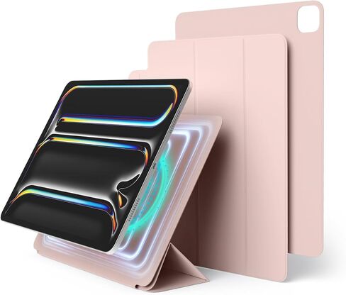 elago Magnetic Folio Case for iPad Pro 13 inch Cover (M4) - Back Plate can be Attached to Metal Materials, Wake/Sleep functionality, Compatible with Apple Pencil 2 [Dark Grey] in Saudi Arabia