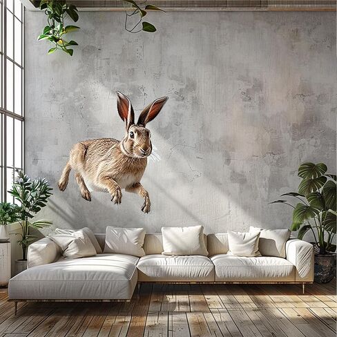 Cute Floating Rabbit Funny Wall Sticker For Playroom Decor, Boys Room, Living Room, Nursery, Girls Room, Sticker (18 inch) in Saudi Arabia