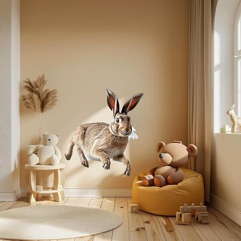 Cute Floating Rabbit Funny Wall Sticker For Playroom Decor, Boys Room, Living Room, Nursery, Girls Room, Sticker (18 inch) in Saudi Arabia