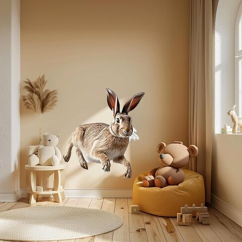 Cute Floating Rabbit Funny Wall Sticker For Playroom Decor, Boys Room, Living Room, Nursery, Girls Room, Sticker (18 inch) in Saudi Arabia