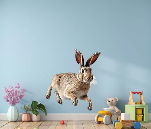 Cute Floating Rabbit Funny Wall Sticker For Playroom Decor, Boys Room, Living Room, Nursery, Girls Room, Sticker (18 inch) in Saudi Arabia