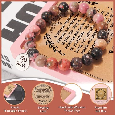 Sensi Blue Coworker Leaving Gifts, Retirement Gifts for Women, Farewell Going Away Goodbye New Job Gifts for Female, Retired Gifts for Boss Colleague, Natural Stone Compass Bracelets in Saudi Arabia