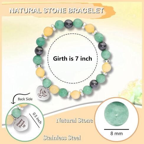 Sensi Blue Coworker Leaving Gifts, Retirement Gifts for Women, Farewell Going Away Goodbye New Job Gifts for Female, Retired Gifts for Boss Colleague, Natural Stone Compass Bracelets in Saudi Arabia