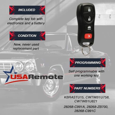 Keyless Entry Remote Fob + Ignition Key (fits Nissan Infiniti KBRASTU15 46) in Saudi Arabia