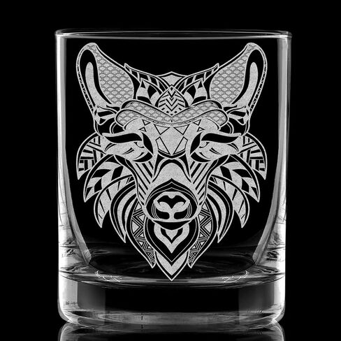MYSTIC RABBIT Engraved Whiskey Rocks 11.5oz Glass | Inspired by Nature Animals Creatures | Great Unique Drinking Gift Idea! in Kuwait