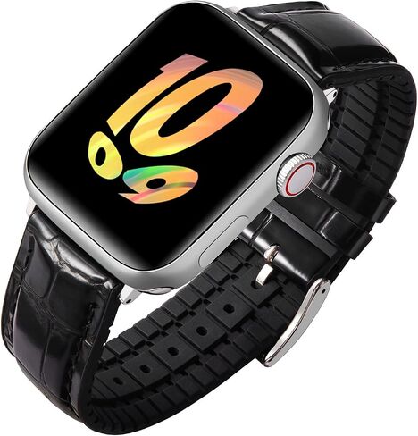 BINLUN متوافق مع أساور ساعة Apple 44 مم 45 مم 49 مم 42 مم 38 مم 40 مم 41 مم جلد التمساح والسيليكون حزام بديل هجين لـ iWatch Ultra SE SE2 Series 9/8/7/6/5/4/3/2/1 للرجال والنساء in Saudi Arabia