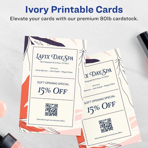 Avery Printable Rectangle Cards, 5.5" x 8.5", Matte White Cardstock, Laser/Inkjet Cards, 100 Total in Saudi Arabia